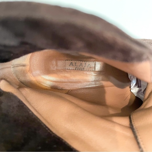 Alaia Suede Platform Heeled Combat Boots 38.5 - Picture 9 of 11